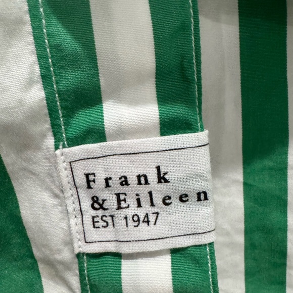 Frank & Eileen “Frank” Classic Fit Cotton button down shirt in green stripe - Picture 9 of 11